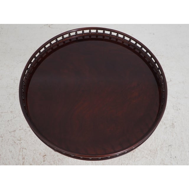 Chippendale Baker Stately Homes Round Mahogany Lamp Table For Sale - Image 3 of 16