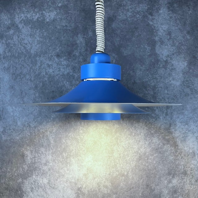 Vintage Blue Pendant Lamp from E.S. Horn, 1980s For Sale - Image 9 of 9