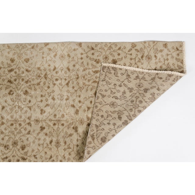 Beige Beige Antique Wool Hallway Runner Rug For Sale - Image 8 of 10
