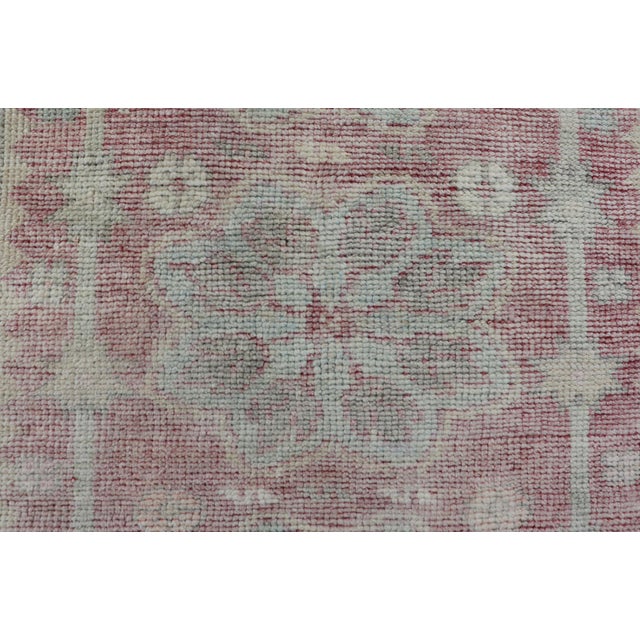 Ivory Oushak Rug From Turkey With Medallion Design in Light Colors 3'0 X 4'0 For Sale - Image 8 of 9