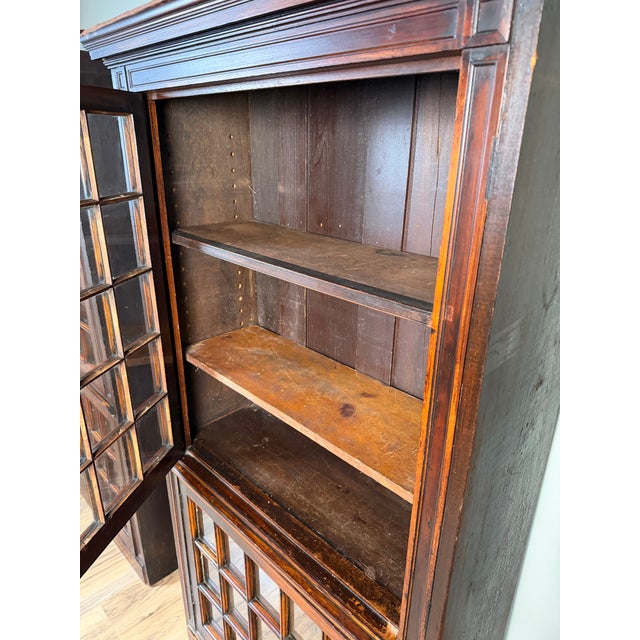 Pair of Mid-19th Century New England Cherry Glazed Display Cupboards, C. 1840–1860 For Sale - Image 10 of 16