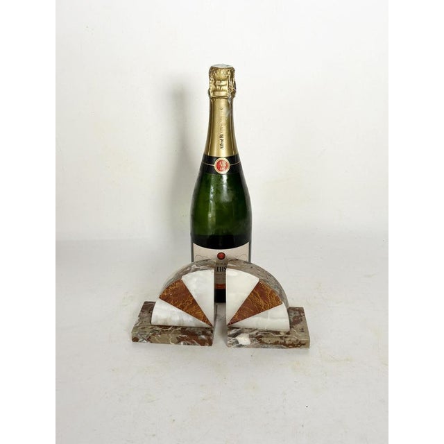 Art Deco Minimalist Onyx Bookends, 1940, Set of 2 For Sale - Image 3 of 9