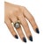 Bochic “Orient” Vintage Tahiti Pearl & Multi Sapphire Ring Set 18K Gold & Silver For Sale - Image 4 of 10