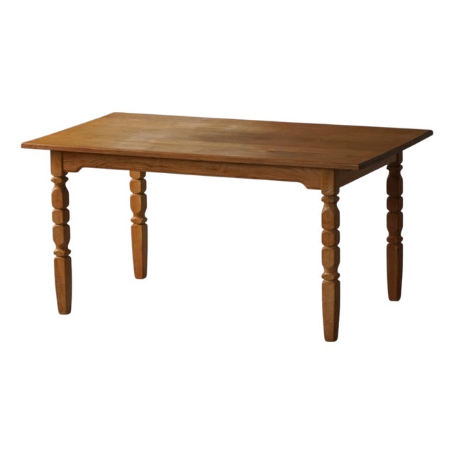 Mid-Century Modern Danish Rectangular Oak Dining Table from Henning Kjærnulf, 1960s For Sale