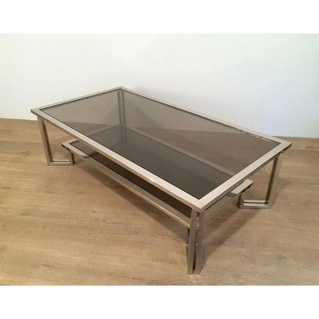 1970s 1970s Vintage Chrome Design Coffee Table For Sale - Image 5 of 13