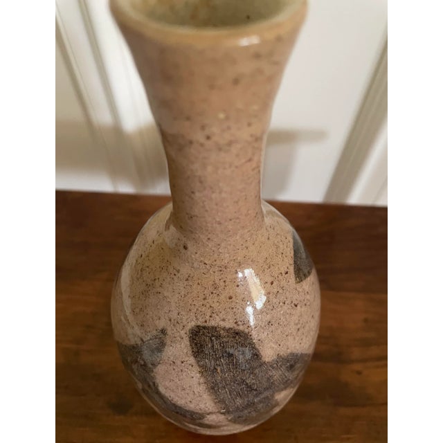 Ceramic Abstract Southwest Studio Art Pottery Vase in Blush, Peach, Brown For Sale - Image 7 of 12