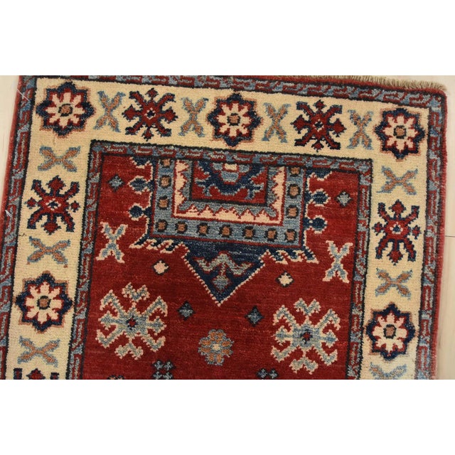 2020s Kazak Runner 2' X 5'9'' Red Wool Tribal Hand-Knotted Oriental Rug For Sale - Image 5 of 10
