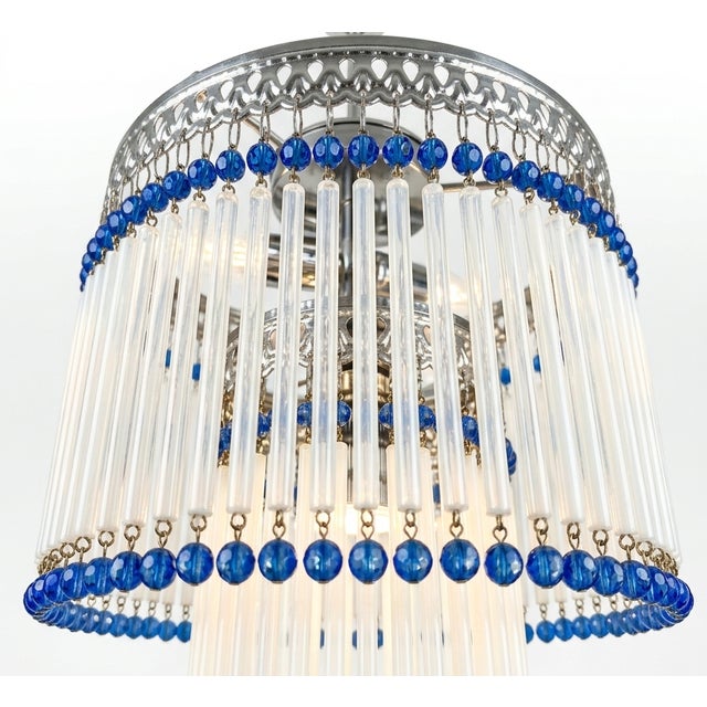 1960s Art Deco Style Handcrafted Murano Glass Chandelier, Venice, 1962 For Sale - Image 5 of 8