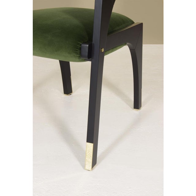 Arches Dining Chair in Green Cotton Velvet by InsidherLand For Sale - Image 9 of 13