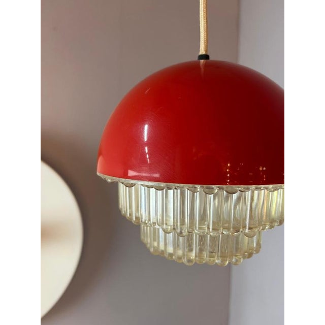 Red Plastic Hanging Lamp For Sale - Image 9 of 11