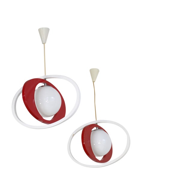 Italian Pendant Lamps, 1960s, Set of 2 For Sale