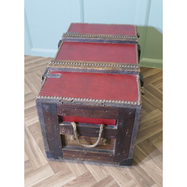 Animal Skin Leather Travel Trunk, 1900s For Sale - Image 7 of 8