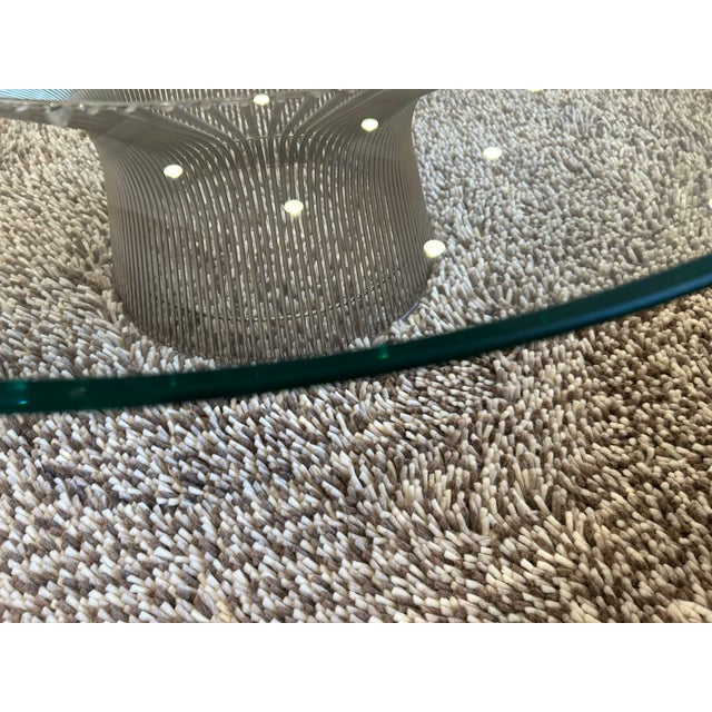 1960s 42 Inch Round Coffee Table With Nickel Base Attributed Knoll Platner For Sale In San Diego - Image 6 of 7