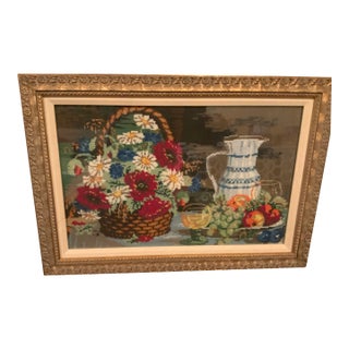 Flowers and Fruits Needlepoint For Sale