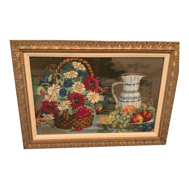 Flowers and Fruits Needlepoint For Sale