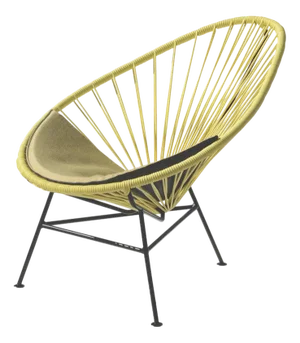 Yellow Acapulco Mini Chair with Yellow Cushion by OK Design