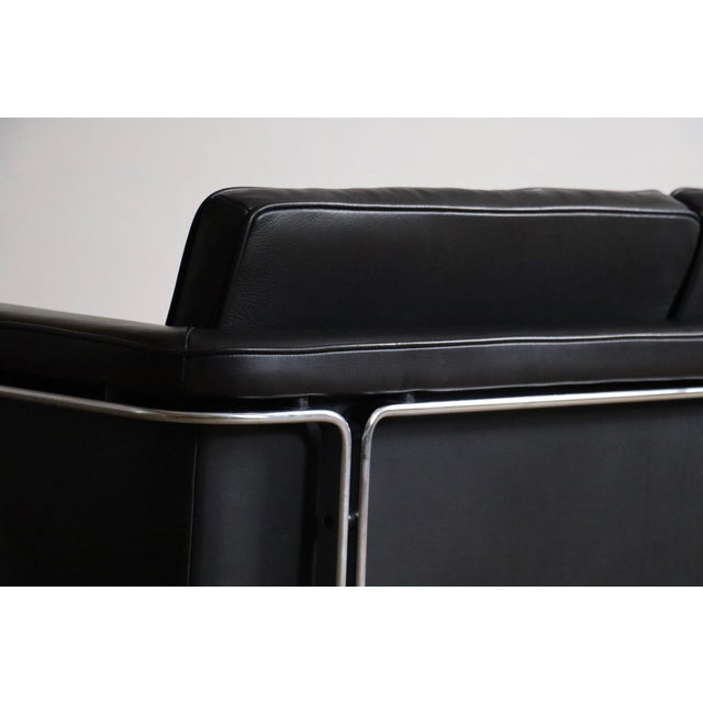 Mid-Century Modern Vintage Model 6912 Two-Seater Sofa in Black Leather by Horst Brüning for Kill International, Germany, 1967 For Sale - Image 3 of 13