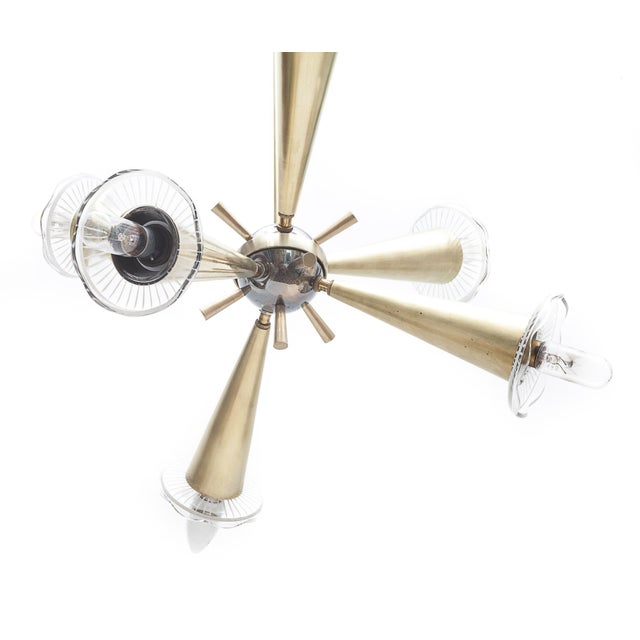 1950s Vintage Sputnik Six-Light Chandelier, 1950s For Sale - Image 5 of 9