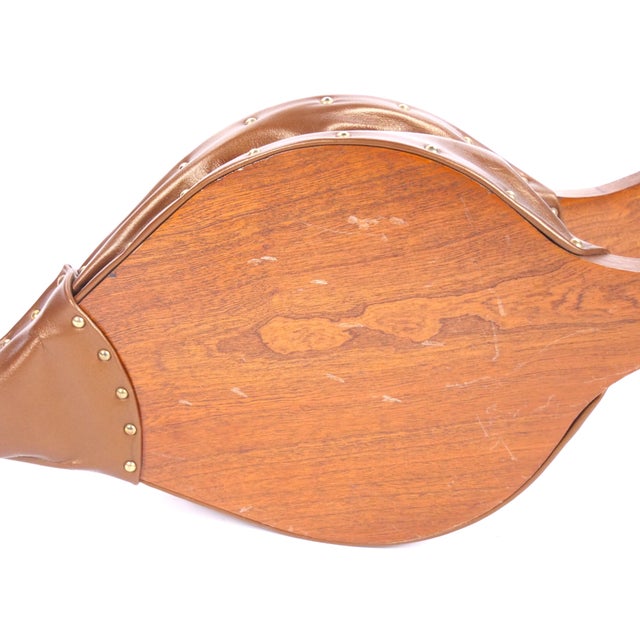 Cinnamon French Carved Walnut Forged Iron & Leather Fireplace Bellows For Sale - Image 8 of 10