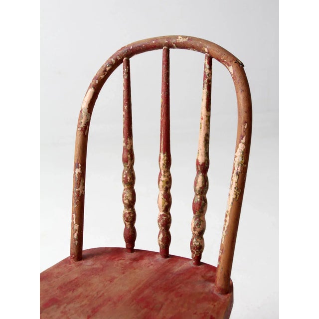 Vintage Painted Pink Kid's Chair For Sale - Image 4 of 10
