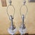 Early 21st Century Pair of Tall Chrome Crackle Glass Table Lamps – Vintage Hollywood Regency Glam 3-Way Lighting For Sale - Image 5 of 18