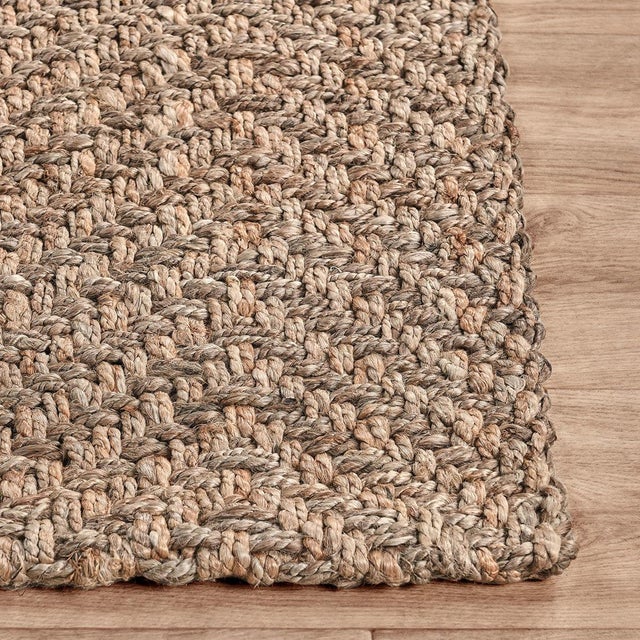 Contemporary Chevron Natural Jute Rug - 8 X 10 For Sale - Image 3 of 5