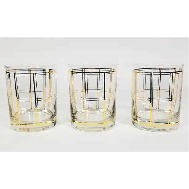1960s 1960s Georges Briard 22k Gold Double Old Fashioned Glassware Barware - Set of 3 For Sale - Image 5 of 10