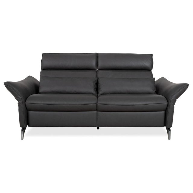 Two-Seater and Three-Seater Leather Sofa in Grey with Manual Function from Himolla Weilheim, Set of 2 For Sale - Image 5 of 18