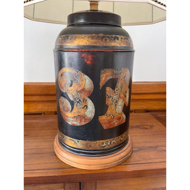 Mid 20th Century English Traditional Reproduction Tea Canister Lamps - a Pair For Sale - Image 10 of 13
