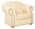 Vintage Centurion Chesterfield Armchair in Cream Leather For Sale