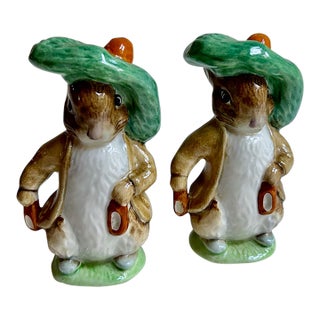 Pair Beswick "Benjamin Bunny" Porcelain Figurines, C. 1970's For Sale