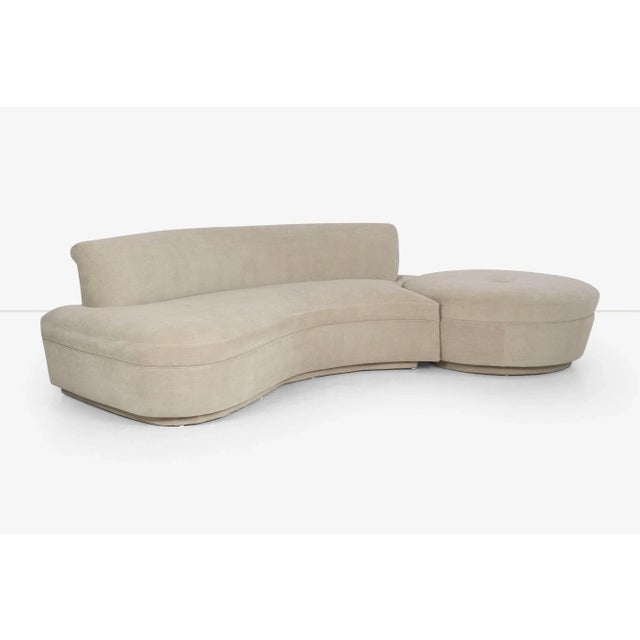 1950s Adrian Pearsall And/Or Kagan Style Sofa Sectional With Removable Pouf For Sale - Image 4 of 12