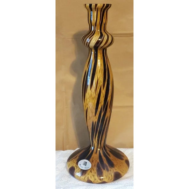 Mid-Century Modern Vintage Handblown Maestri Vetrai Glass Vase Murano Italy For Sale - Image 3 of 3