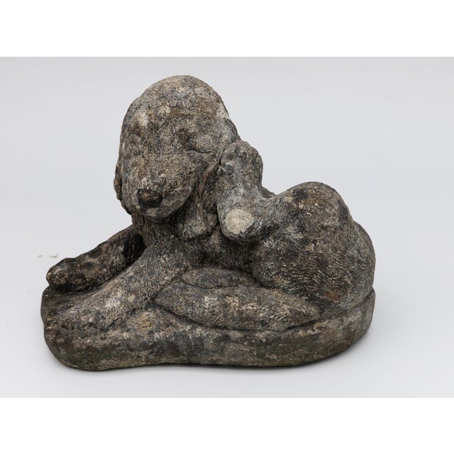 Sculpture Materials Reconstituted Stone Dog Spaniel Garden Ornament, England 20th Century For Sale - Image 7 of 8