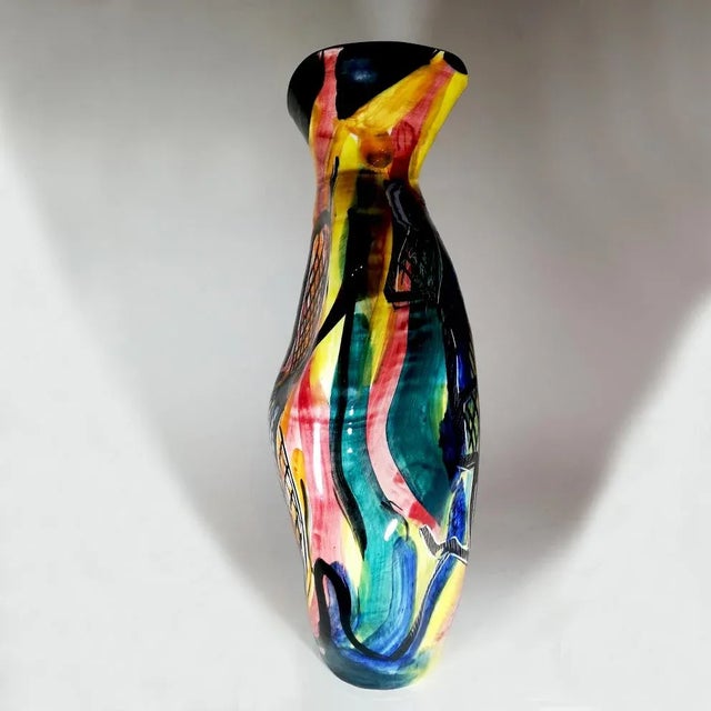 Mid-Century Italian Ceramic Vase from Titano R.S.M. For Sale - Image 9 of 14