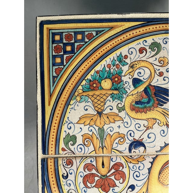 Vintage Palm Beach Addison Mizner Wrought Iron Side Table With Hand-Painted Tile Top, C. 1920s For Sale - Image 10 of 12