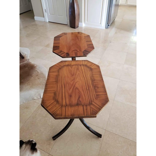 Wood Custom Ordered Pair of Elegant Ej Victor Rosewood Side Tables With Original Ej Victor Hang Tag For Sale - Image 7 of 10