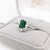 Art Deco 1.5cts 8x6mm Zambian Emerald Ring With Natural Diamond Halo in 14k White Gold, Size 6.75 For Sale - Image 3 of 8