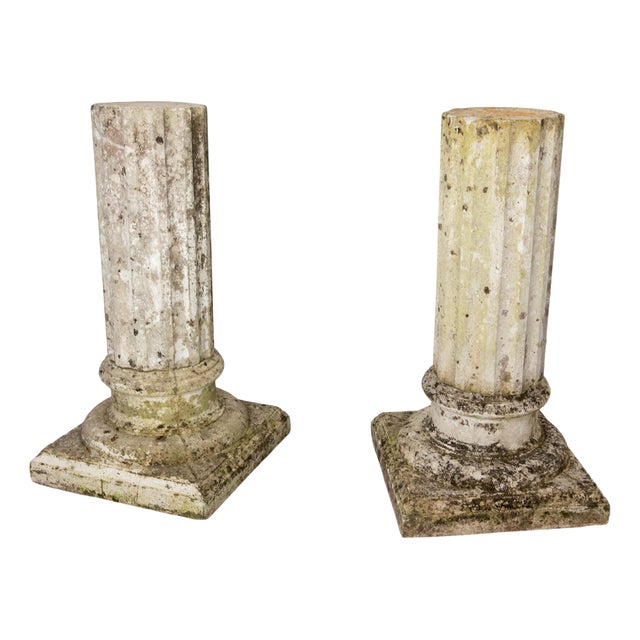 Garden Cement Columns, France, Mid-20th Century, Set of 2 For Sale