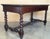 19th Spanish Walnut Desk or Console Table With Two Drawers & Solomonic Legs For Sale - Image 11 of 12