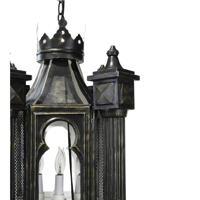 Early 21st Century Vintage Tuscan Style Black Turret Chandelier, Handmade Ironwork. For Sale - Image 5 of 10