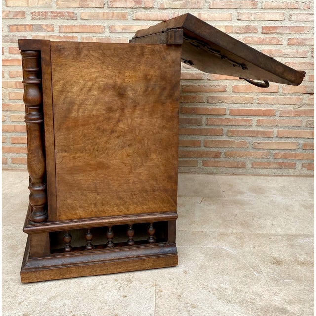 Antique Solid Wood Chest with Turned Columns, 1920s For Sale - Image 10 of 12