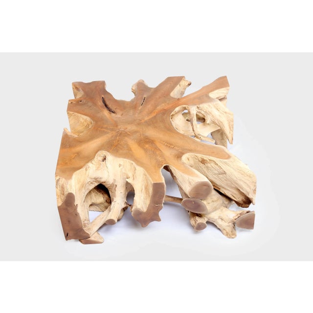Inspired by the beauty of natural root form, this organic teak coffee table is handcrafted from one piece of salvaged teak...