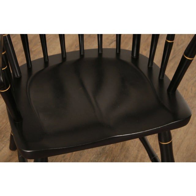 Late 20th Century Moravian Seminary For Girls Black Painted Windsor Armchair For Sale - Image 5 of 13