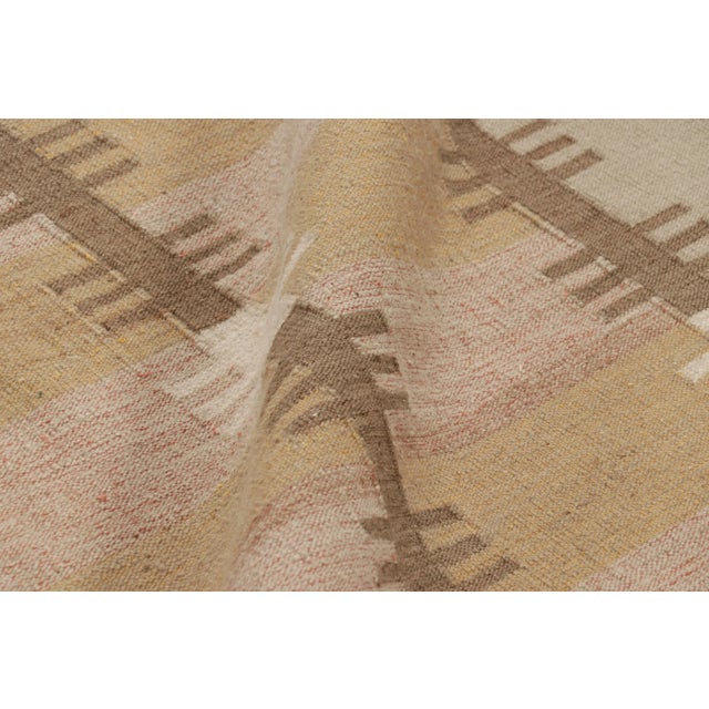 Textile Rug & Kilim’s Scandinavian Style Runner in Beige-Brown With Geometric Patterns For Sale - Image 7 of 8