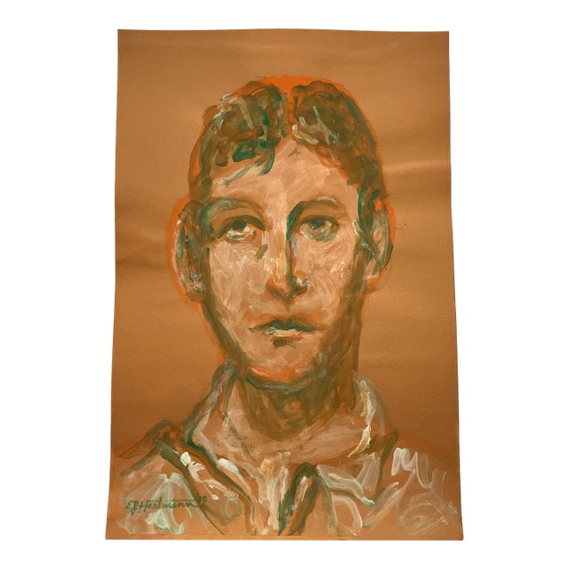 Contemporary Original E.J.Hartmann Abstract Portrait Painting For Sale