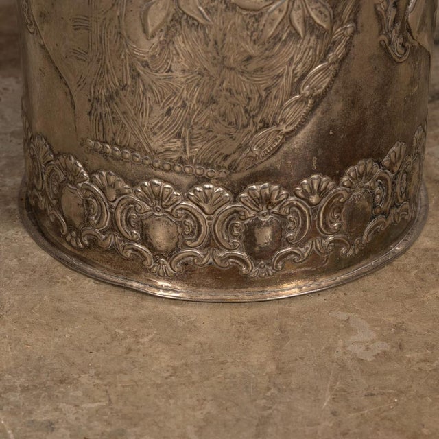 Antique Art Deco Silver Plated Waste Paper Bin, 1920 For Sale - Image 9 of 13
