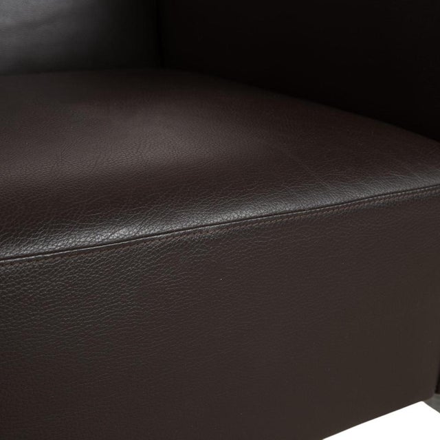 Modern Serge Armchair in Brown Leather from Brühl For Sale - Image 3 of 13