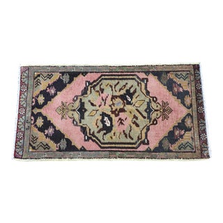 Vintage Turkish 2x3 Mini Rug For Sale