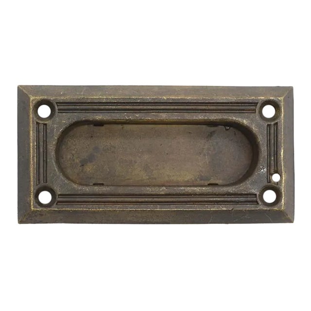 Mid 20th Century Art Deco Brass Yale & Towne Recessed Window Sash Lift For Sale